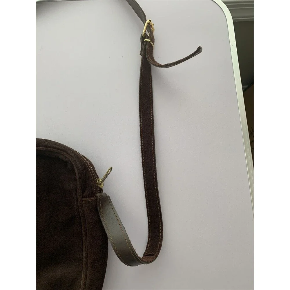 Lord & Taylor Dark Brown Suede Crossbody Purse